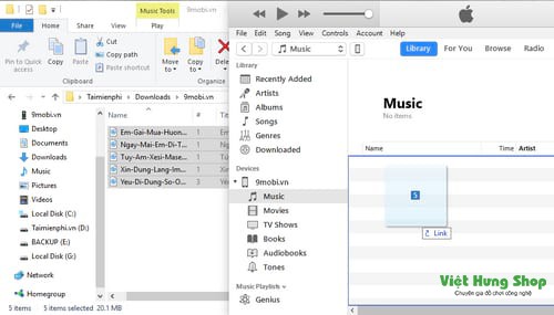 Đợi để quá trình sync nhạc từ máy tính vào iTunes hoàn tất