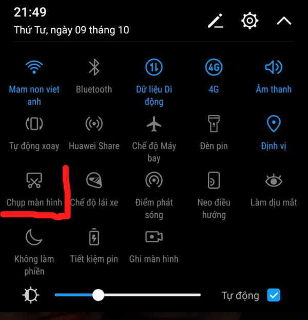 chụp màn hình điện thoại Huawei